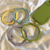 手机挂绳竹节波浪纹硅胶手环挂扣手机绳挂饰配件小清新果手机壳通用便携短款 手腕绳手提手拎圈圈挂环防丢吊绳