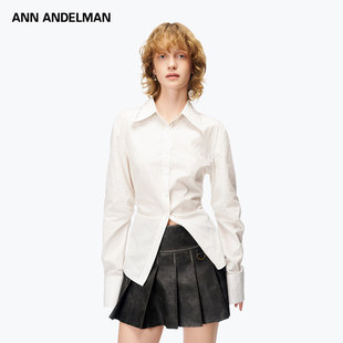 ANDELMAN 薄款 2025年新款 衬衣收腰条纹衬衫 设计感西装 ANN