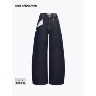 遮胯阔腿潮流弯刀长裤 ANN 复古水手牛仔裤 美式 ANDELMAN
