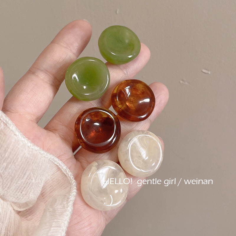 多巴胺彩色果冻树脂耳钉新款爆款耳环简约小众独特耳饰