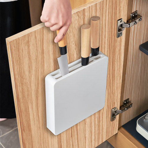 橱柜门隐藏式刀架免打孔挂壁