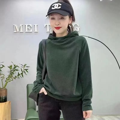 秋冬时尚双面德绒连帽卫衣