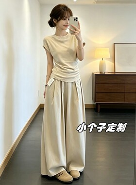 适合150小个子女装穿搭一整套2026新款短袖T恤休闲裤两件套装女夏