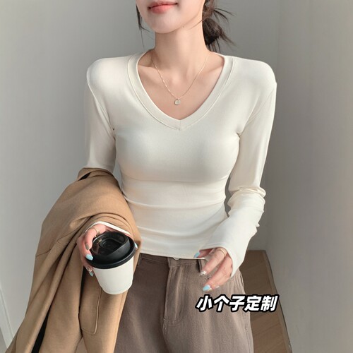 定制150小个子穿搭秋季长袖T恤女
