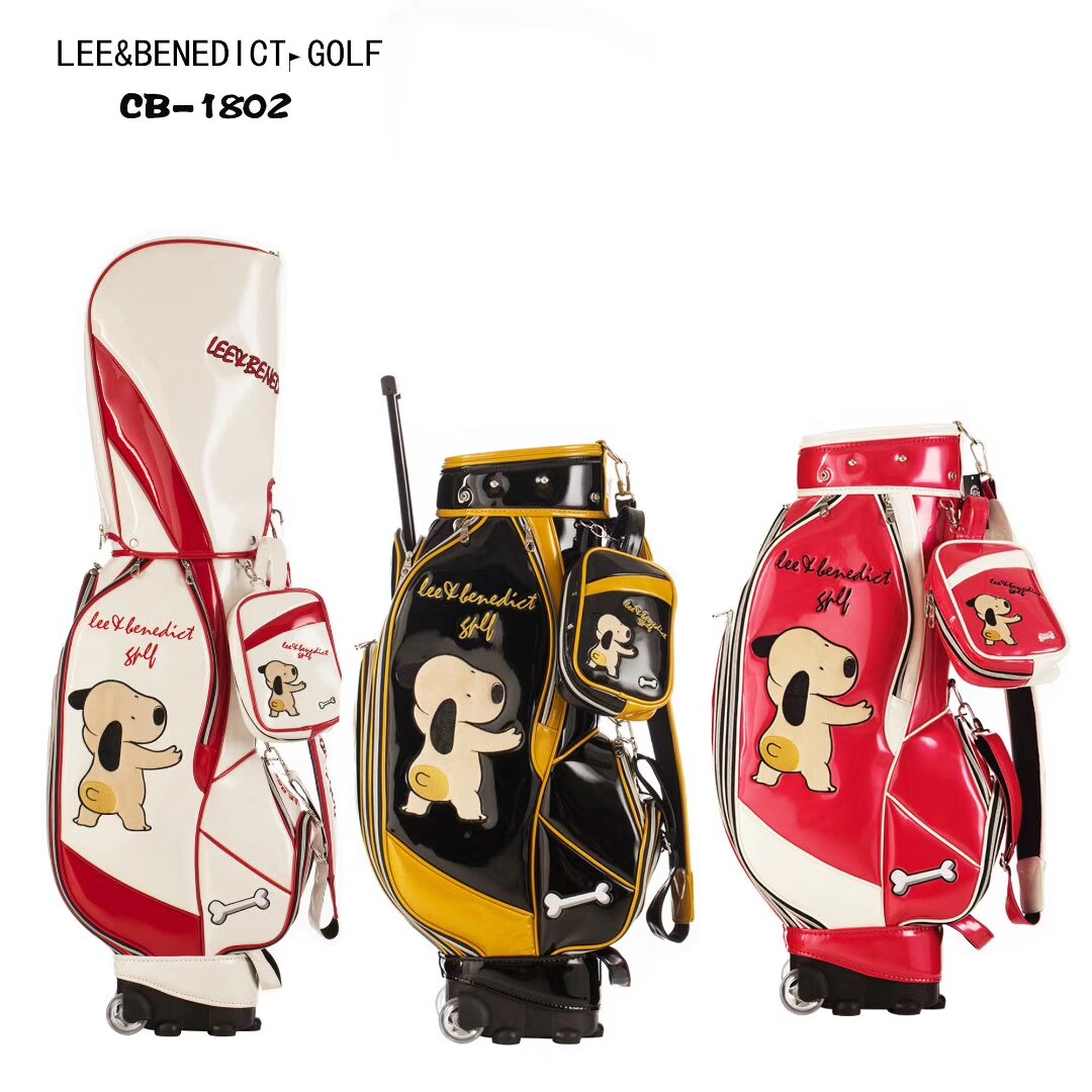 LB高尔夫球包女士拉轮球杆包标准包golfbag可爱PU光胶耐脏易擦洗