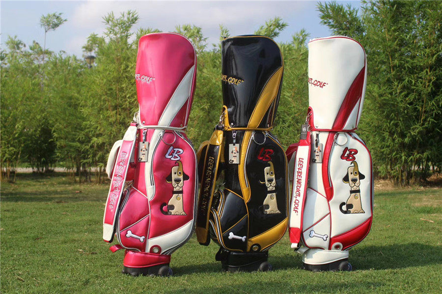 新上市高尔夫球包女士用球杆包拉轮包水晶光胶golf bag可爱版