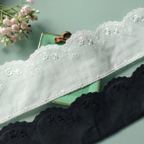 宽7cm 花朵刺绣棉布花边手工diy发饰衣服床单裙摆接长