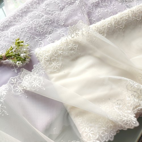 1米 重在手感精美细软网纱刺绣花边辅料窗帘床品装饰花边娃衣发饰