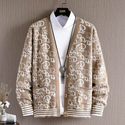 秋冬新款针织开衫男春秋外穿上衣欧洲站潮牌贸易潮流洋气毛线衣服