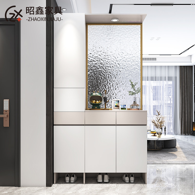 入户鞋柜玄关柜衣帽架带全身镜隔断轻奢客厅屏风柜现代简约门厅柜_虎窝淘