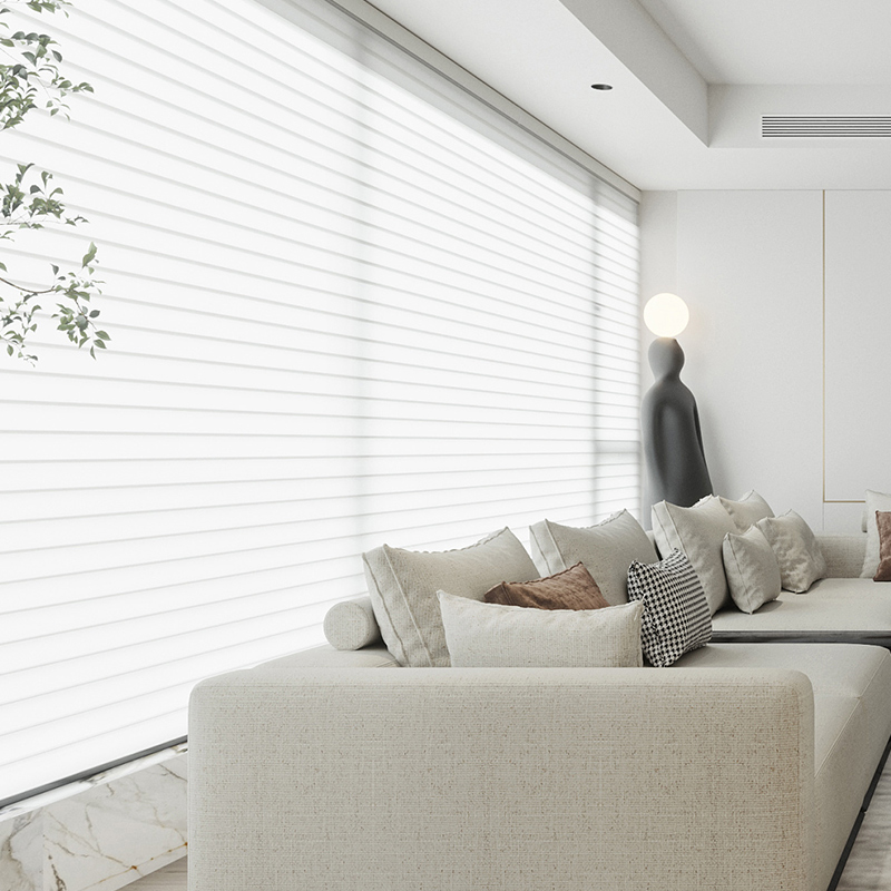 免打孔电动香格里拉帘窗帘卷帘办公室客厅阳台遮光遮阳百叶窗帘