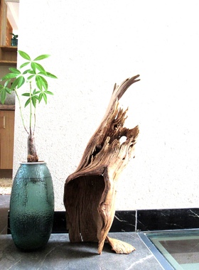 千年胡杨风化老木原木随形根艺摆件自然禅意艺术创意家居收藏饰品