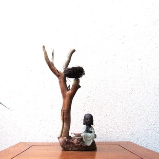 千年胡杨风化老木原木随形根艺摆件自然禅意艺术创意家居收藏饰品