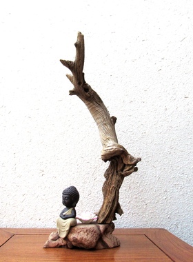 千年胡杨风化老木原木随形根艺摆件自然禅意艺术创意家居收藏饰品