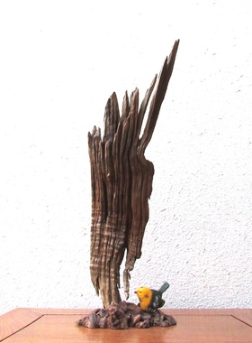 千年胡杨风化老木原木随形根艺摆件自然禅意艺术创意家居收藏饰品