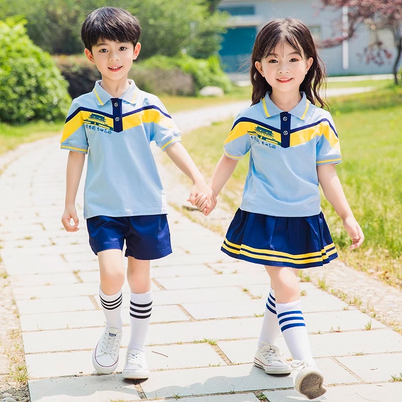 小学生校服夏季套装幼儿园园服夏装运动棉短袖六一儿童三年级班服