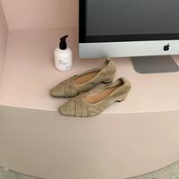 French retro Mary Jane shoes, women's shallow opening woven texture, versatile for commuting, elegant and stylish, retro style single shoes for ladies thumbnail 3