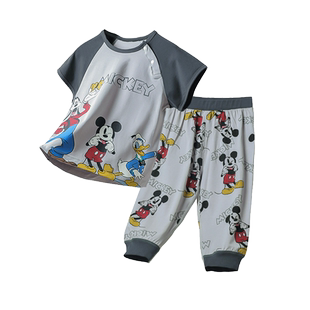 儿童睡衣夏季薄款迪士尼短袖两件套装男女中小童家居服宝宝空调服