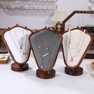 黑胡桃木项链展示架模特项链架首饰品橱窗展示道具首饰展示架陈列