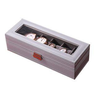 新款高级灰色手表收纳盒首饰盒防尘玻璃盖腕表展示盒手链手表盒子