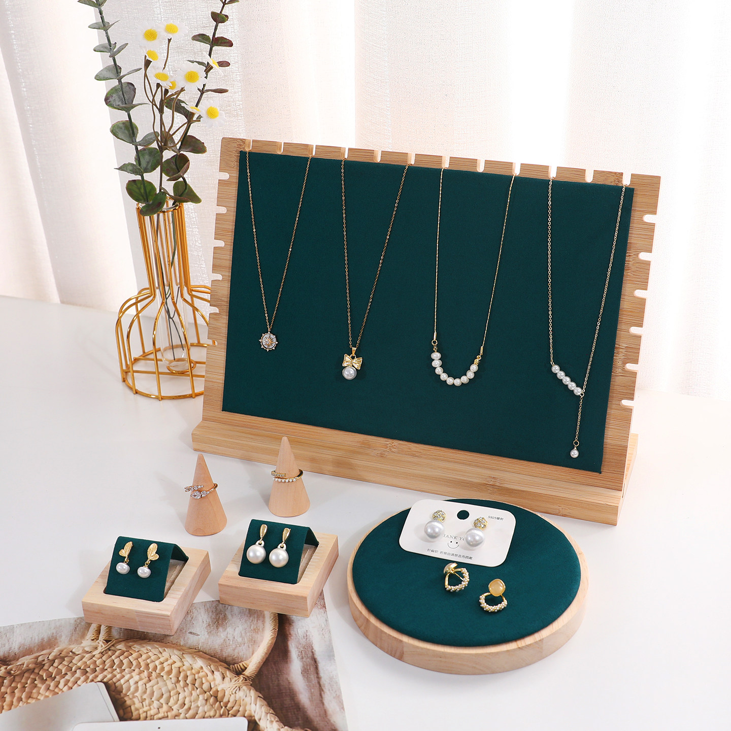 实木首饰展示架珠宝模特项链摆件