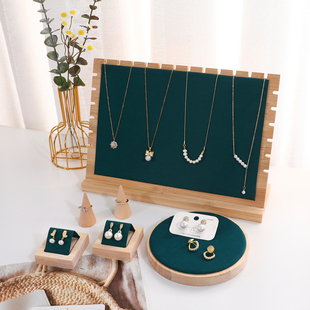 实木首饰展示架项链耳钉戒指饰品陈列道具珠宝项链模特架摆件组合