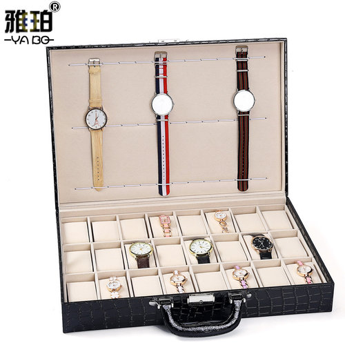 鳄鱼pu皮带手提式收纳盒大容量