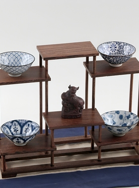 实木小博古架鸡翅木摆件茶具茶叶杯架多宝阁紫砂壶展示收纳置物架