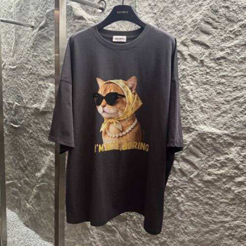 【呆萌小猫】夏季女款宽松百搭休闲短袖T恤上衣CP1230
