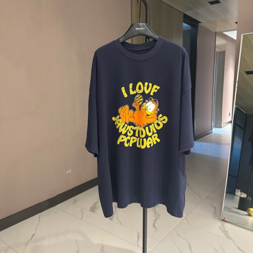 【橘猫午后】新款时尚百搭卡通印花宽松短袖T恤CP1050
