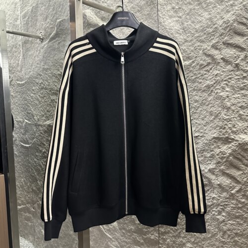 【酷趣运动】复古运动风三杆黑色立领夹克外套CP1365