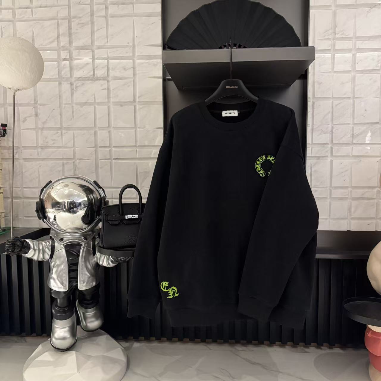 【暗夜荧光】秋冬潮牌女款哥特设计撞色针织套头卫衣CP591