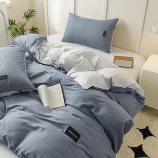 水洗棉单件被套床上全棉简约床品纯色被套单双人宿舍单被套被罩