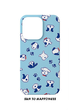 蓝色创意可爱小狗适用苹果17PROMAX菲林软壳IPHONE16PLUS13PRO15小众二合一卡通动漫硅胶防摔TPU全包保护