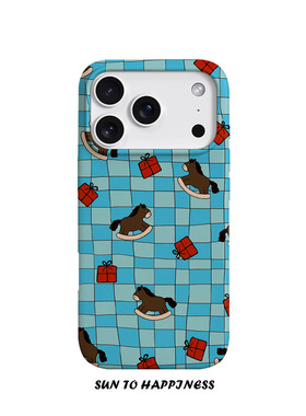 马年限定原创快乐摇摇马适用苹果17PROMAX菲林手机壳iphone16plus软壳15趣日韩蓝色14可爱卡通全包少年二合一