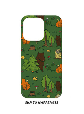 绿色童话有趣萌宠卡通狐狸适用于IPHONE17PROMAX手机壳苹果16PLUS硬壳15小众个性日韩原创意设计全包磨砂亮面