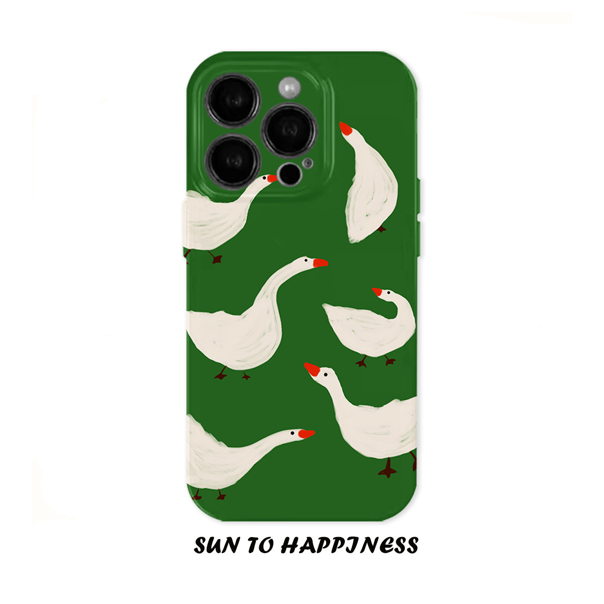 原创大白鹅油画艺术适用苹果17PROMAX手机壳菲林iphone16plus软壳14清新绿色15可爱治愈田园简约全包二合一