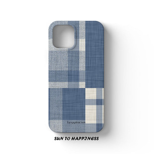 拼接文艺适用苹果17PROMAX手机壳菲林iphone16plus小众个性原创13mini15全包精孔亮面半包磨砂几何简约格子硬