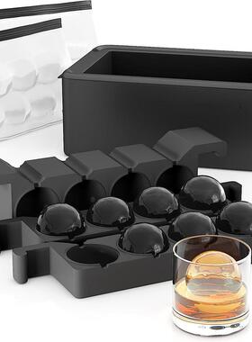 8格5cm冰球威士忌制冻冰球模具制作器硅胶圆形大号无气泡透明冰球