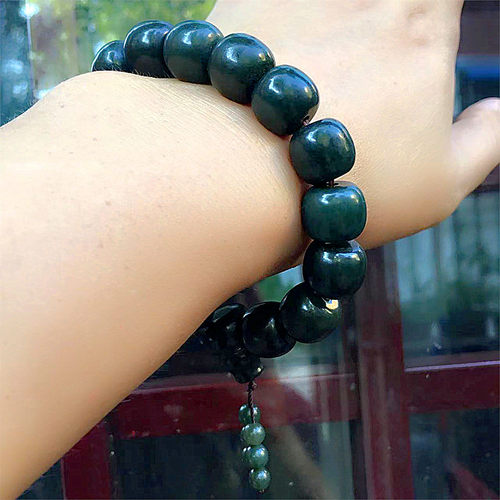 天然和田青玉手链苹果珠三通手串