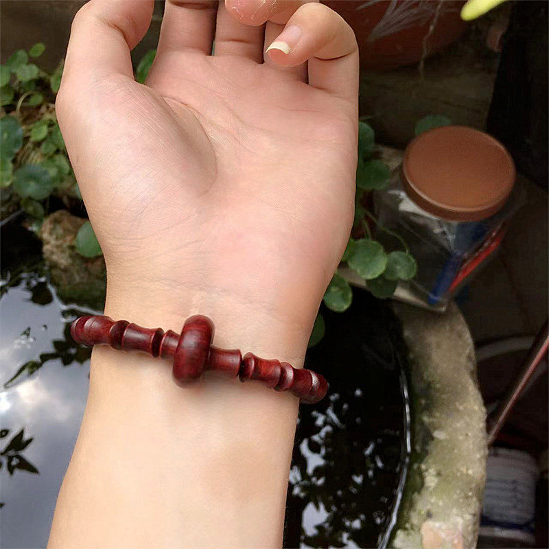 古风木质手串竹节跑环手链女