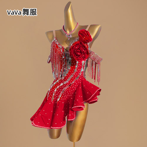 高端拉丁舞比赛花服少儿表演服专业成人钻高级版演出专业艺考精英