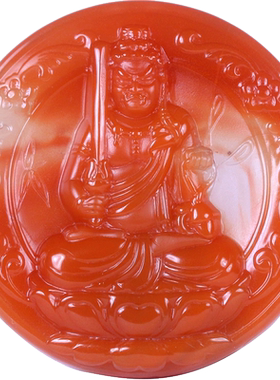 梅林达男南红玛瑙不动尊菩萨吊坠