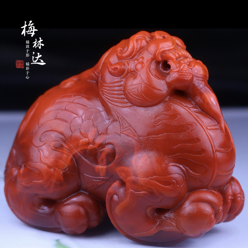 Melinda/梅林达【宿麟】天然南红玛瑙吊坠苏工瑞兽貔貅玉石霸气男