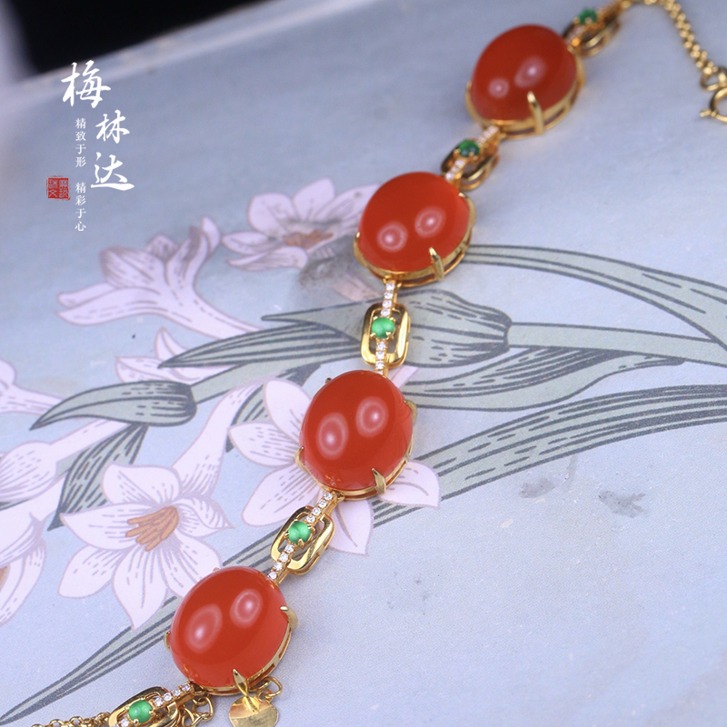 梅林达旗舰店天然南红玛瑙手链