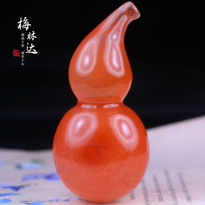 Melinda/梅林达【诗俗】天然南红玛瑙吊坠苏工精雕葫芦福禄玉坠女