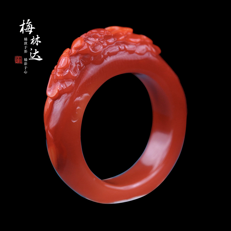 梅林达旗舰店天然南红玛瑙戒指