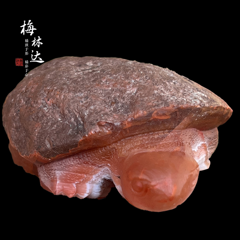 Melinda/梅林达【新梁】天然南红玛瑙吊坠苏工精雕瑞兽长寿龟玉坠