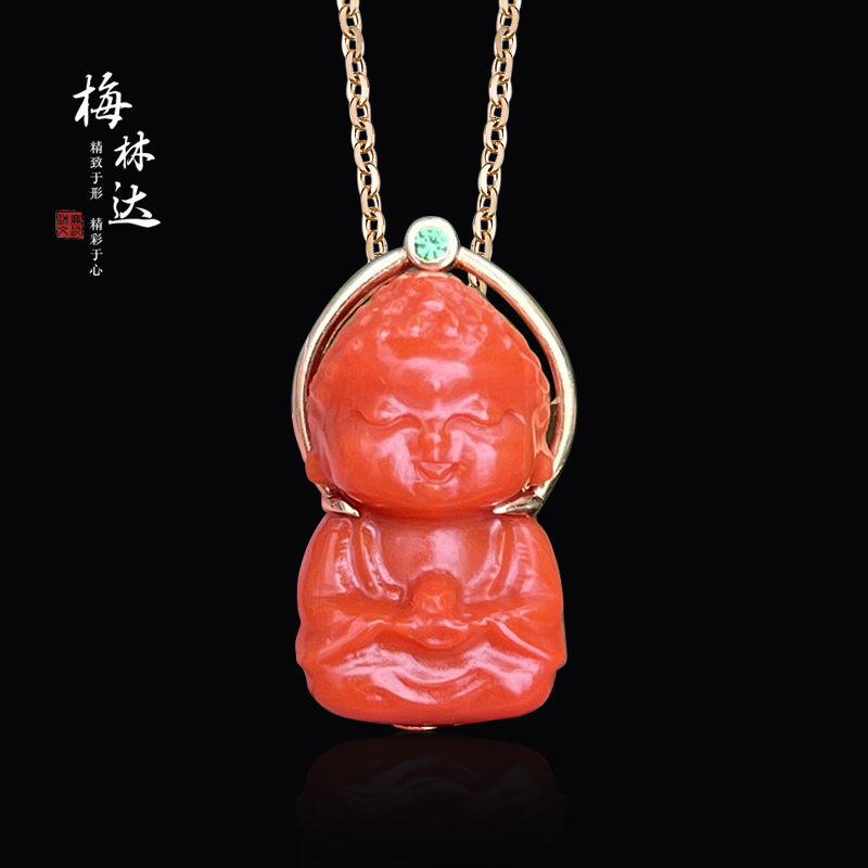 梅林达旗舰店天然南红玛瑙吊坠