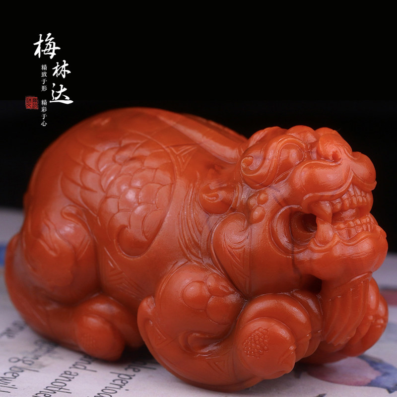 Melinda/梅林达【元赐】天然南红玛瑙吊坠苏工精雕瑞兽貔貅玉挂件